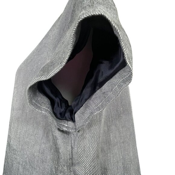 Theory Structured T Twill Linen Short Sleeve Midi Shift Dress Gray Size L Lined - Picture 16 of 16